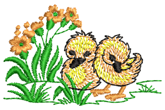 Baby Chicks Embroidery Design