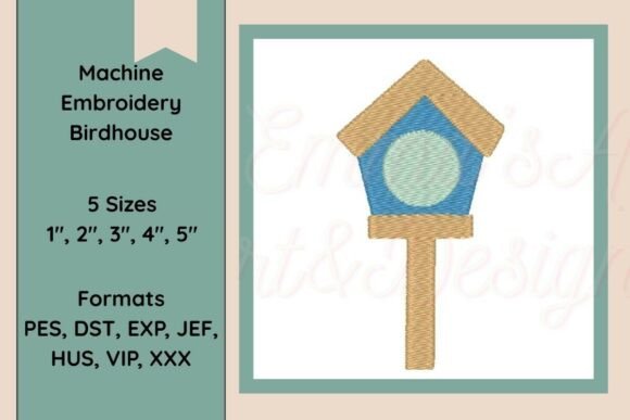 Birdhouse Machine Embroidery Design