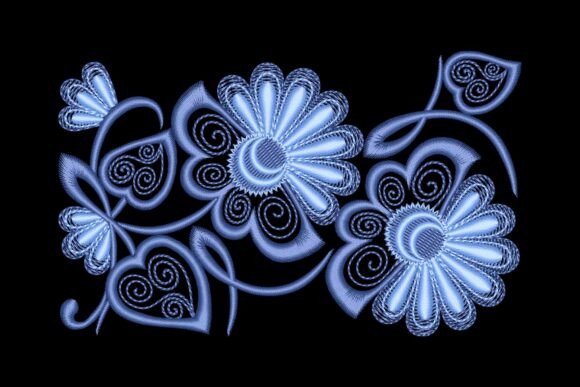 Daisy Floral Border Embroidery Design
