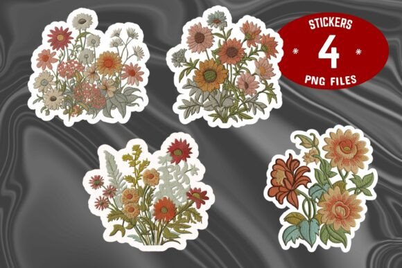 Embroidery Flower Stickers