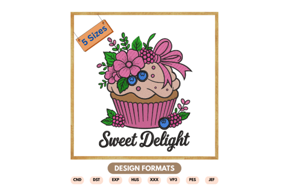 Floral Cupcake Embroidery File