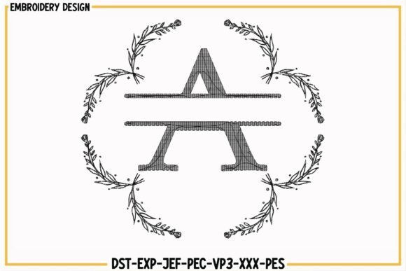 Floral Monogram Embroidery Font A