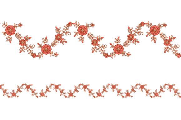 Floral Ornamental Embroidery Borders