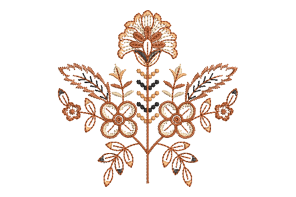 Flowing Floral Ornament Embroidery