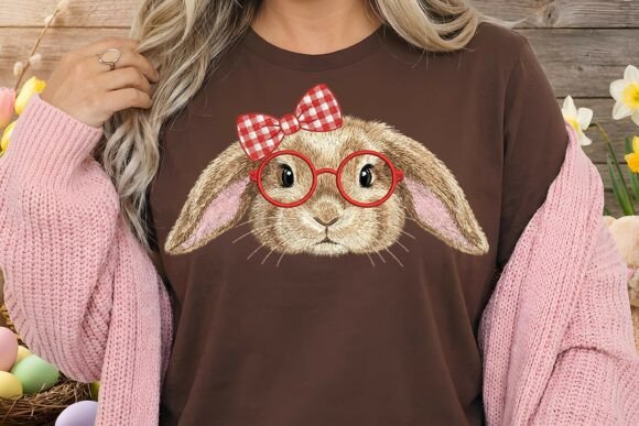 Happy Easter Bunny Faux Embroidery PNG