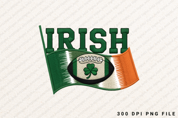 Irish Football Embroidery PNG Design