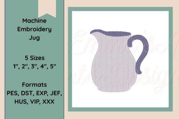 Milk Jug Machine Embroidery Design