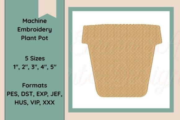 Plant Pot Machine Embroidery Design