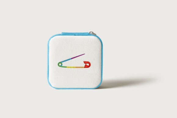 Rainbow Safety Pin Embroidery