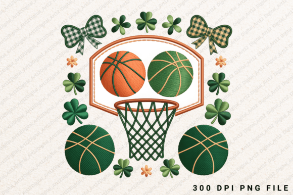St Patrick’s Day Basketball Embroidery