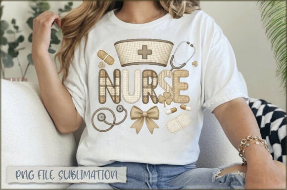 St. Patricks Nurse Embroidery PNG