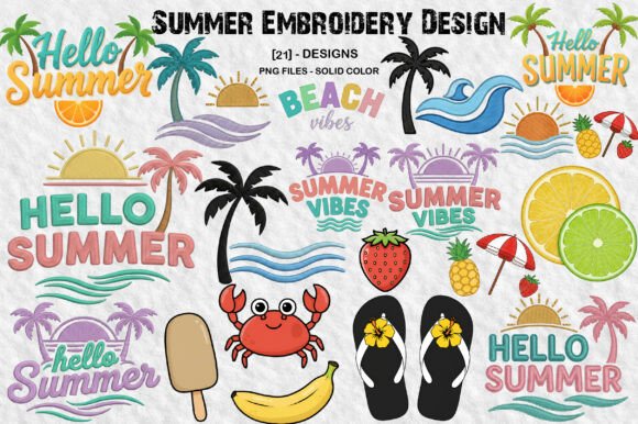 Summer Embroidery Design Png