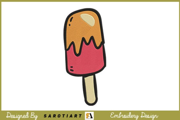 Summer Ice-cream Embroidery Design