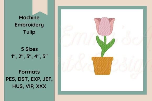 Tulip Flower Machine Embroidery Design
