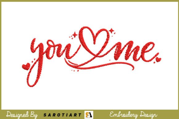 Valentine Embroidery You Love Me Design